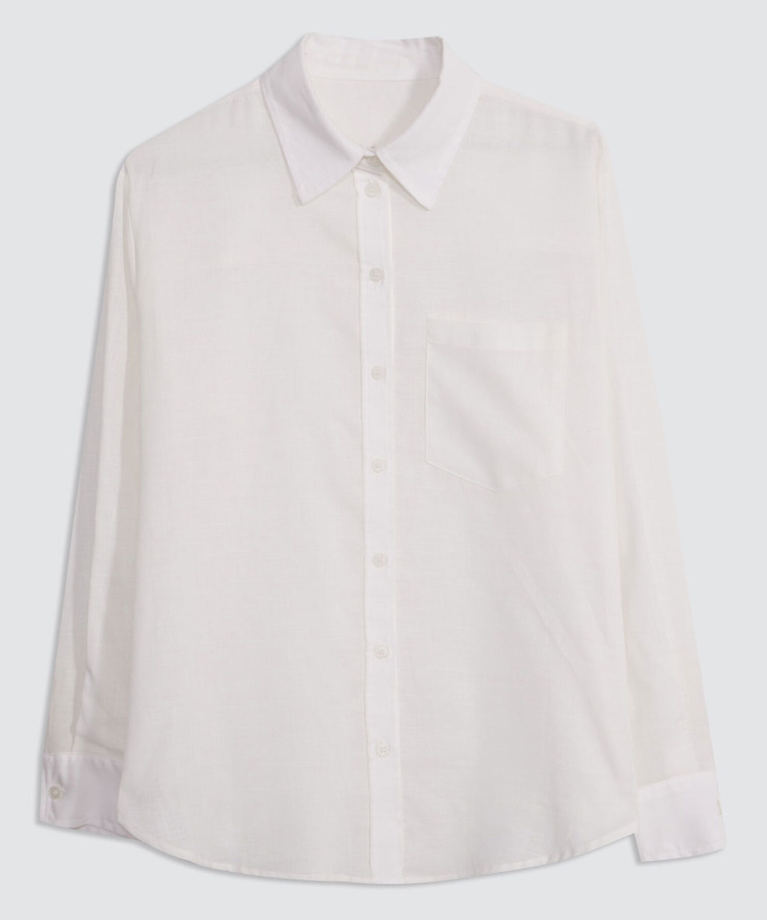 Camisa en Efecto Lino, Blanco, hi-res