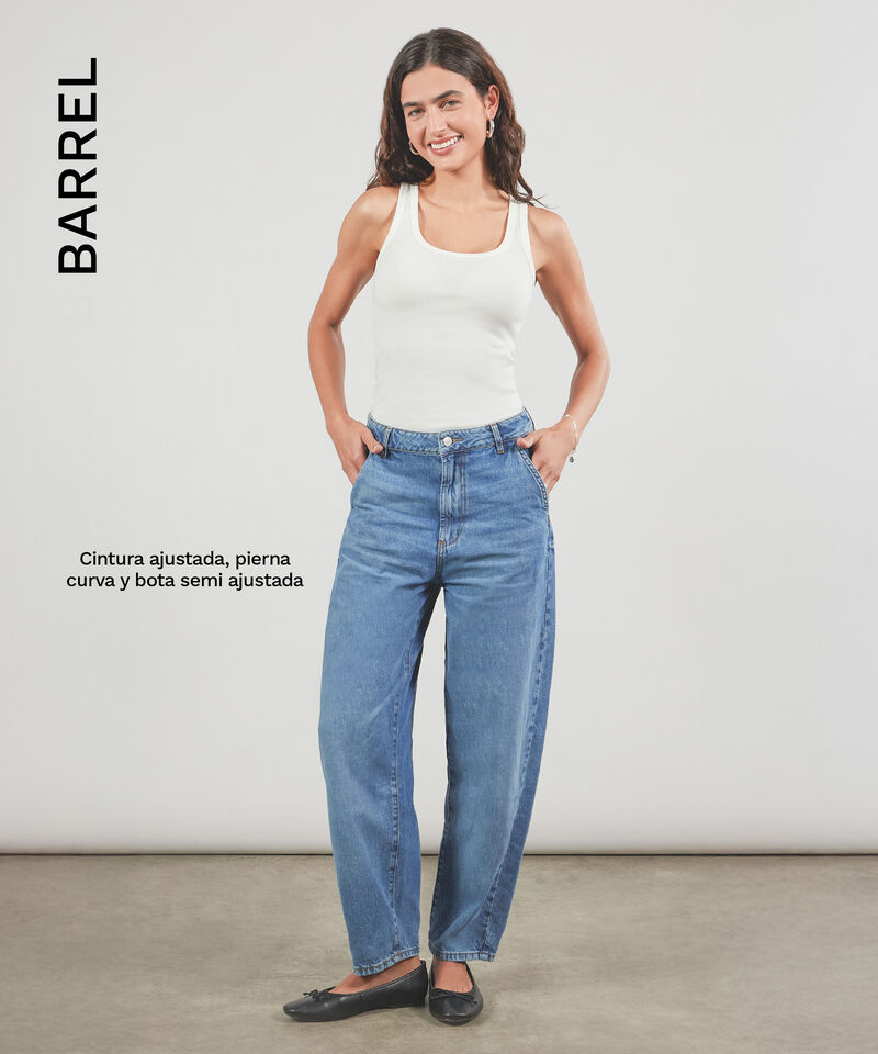 Jean Barrel Tiro Alto, Negro, hi-res
