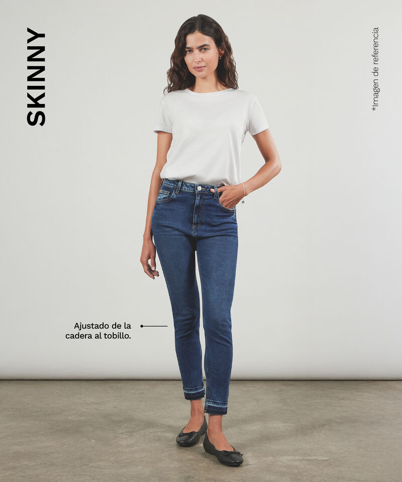 Jean Skinny Ruedo Desbaratado, AzulMedio, hi-res