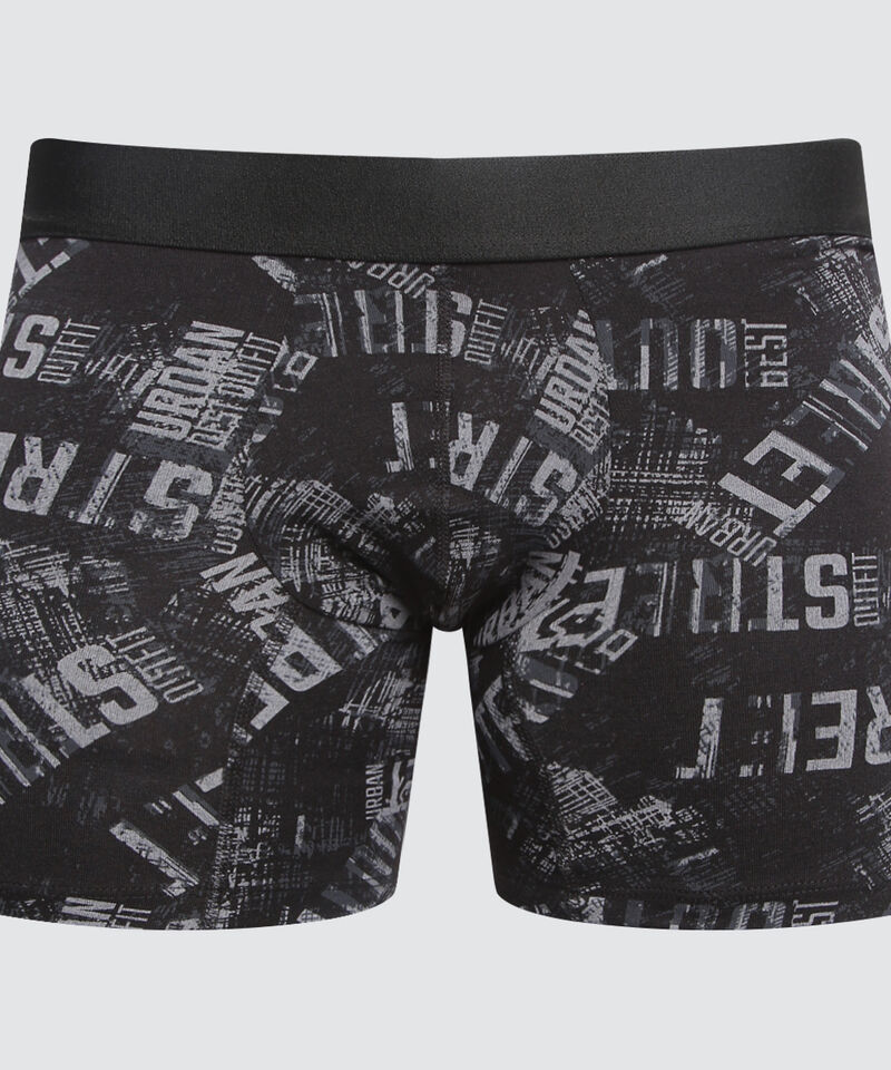 Bóxer Medio Estampado, Negro, hi-res