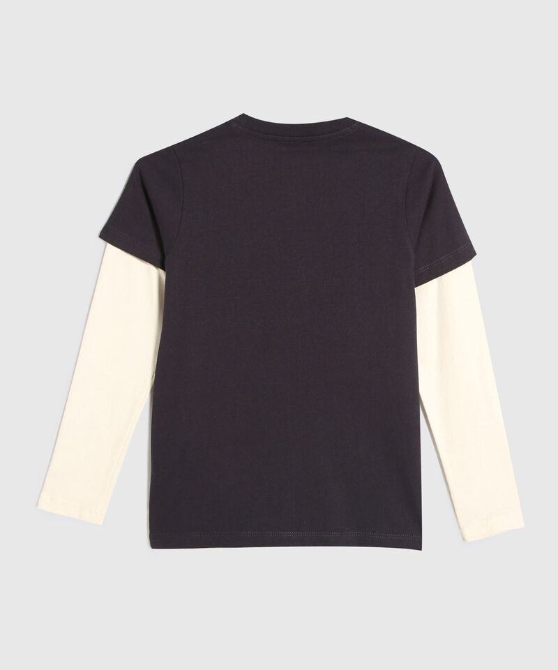 Camiseta Manga Larga Estampado para Niño, Azul, hi-res