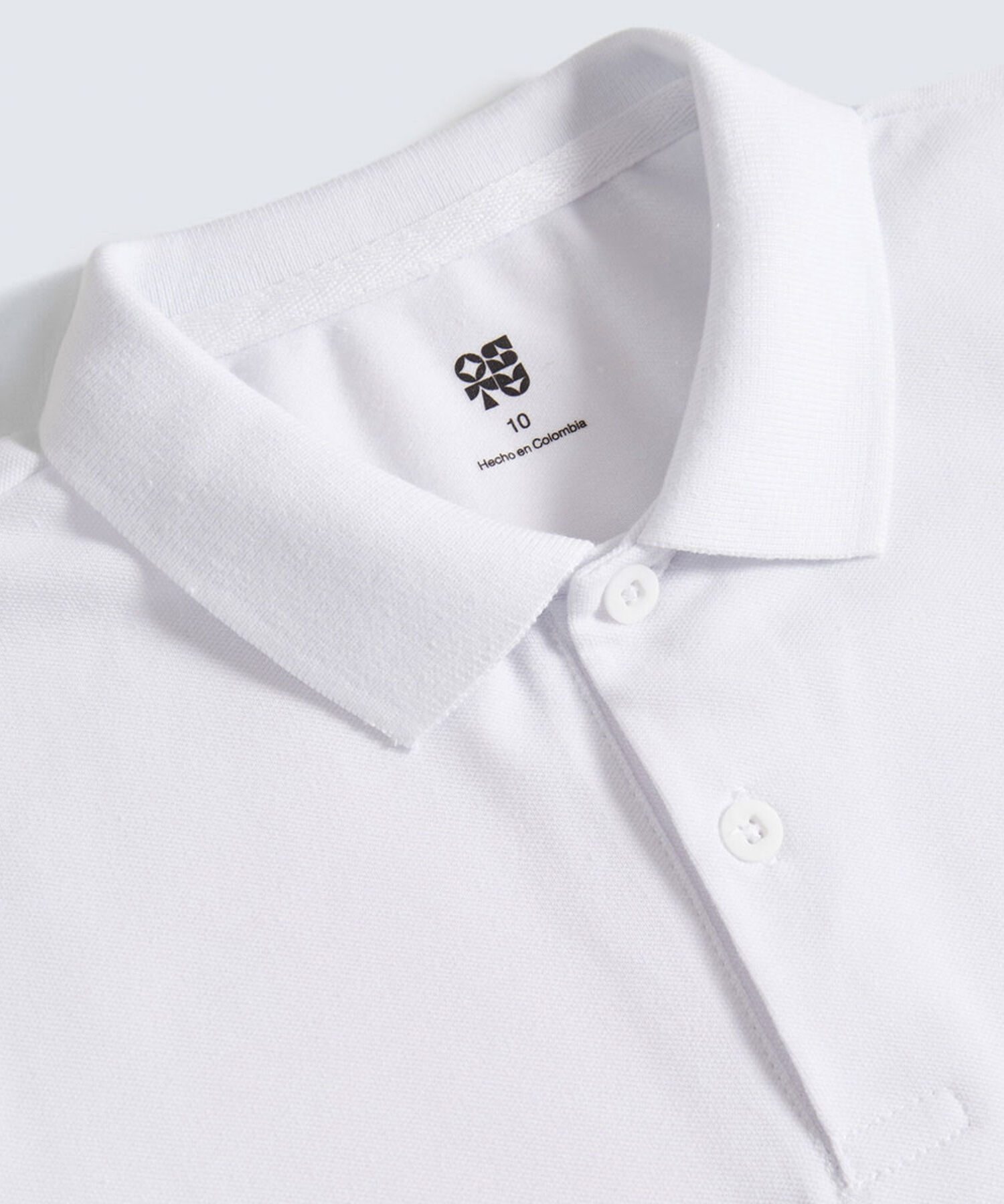 Polo Básica Tejida para Niño, Blanco, hi-res