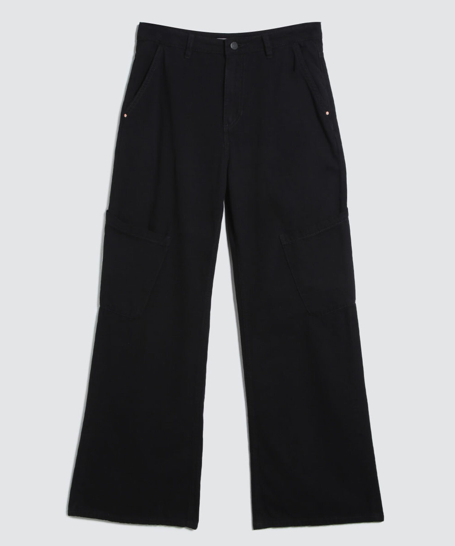 Jeans Wide Leg Cargo, Negro, hi-res