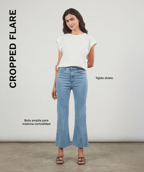 Jeans Cropped Flare, AzulMedio, hi-res