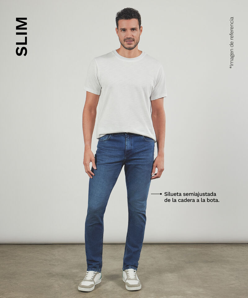 Jean Slim Ajuste Cl&aacute;sico, AzulOscuro, hi-res