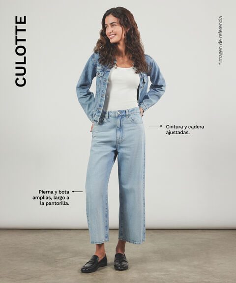 Jeans Culotte para Mujer, AzulClaro, hi-res