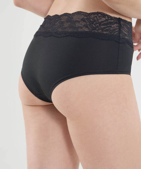 Panty Cachetero Encaje para Mujer, Negro, hi-res